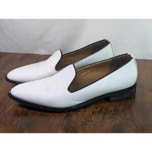Everlane The Modern Smoking Loafer White Leather Italian Shoes Womens Sz 11